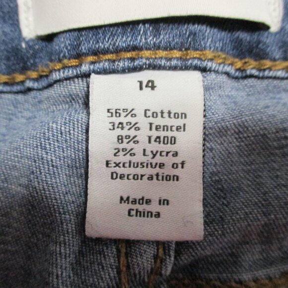 Loft jeans curvy bootcut denim blue jeans with stretch size 14 - Picture 3 of 8